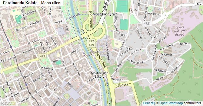 Ferdinanda Koláře - mapa ulice