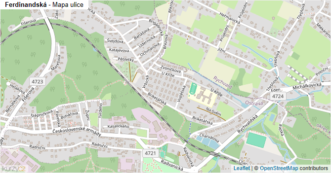 Ferdinandská - mapa ulice