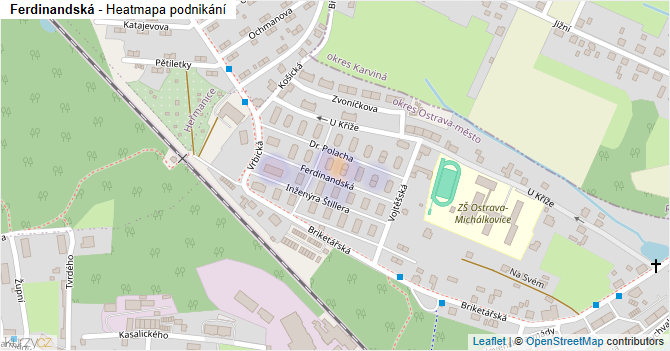 Ferdinandská - mapa podnikání