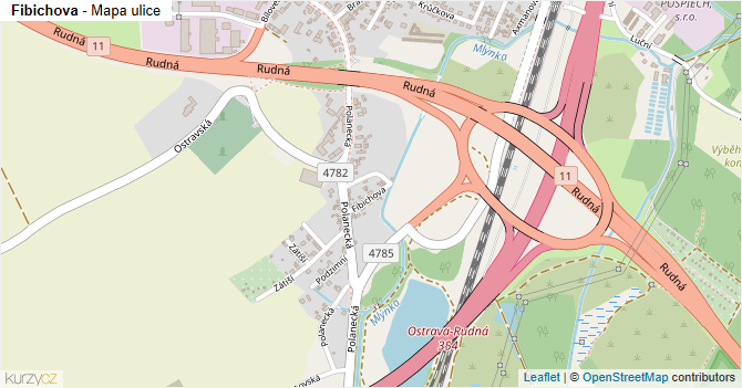 Fibichova - mapa ulice