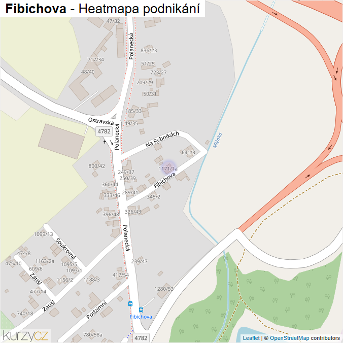 Mapa Fibichova - Firmy v ulici.