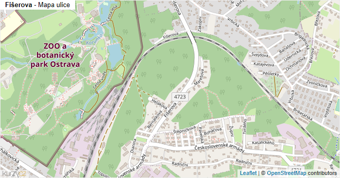 Fišerova - mapa ulice