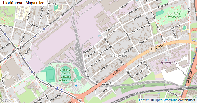 Floriánova - mapa ulice