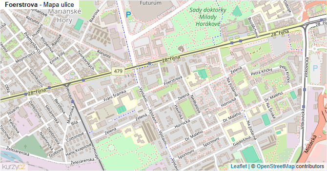 Foerstrova - mapa ulice