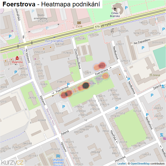 Mapa Foerstrova - Firmy v ulici.