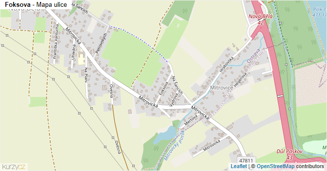 Foksova - mapa ulice