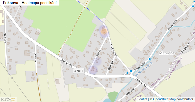 Foksova - mapa podnikání