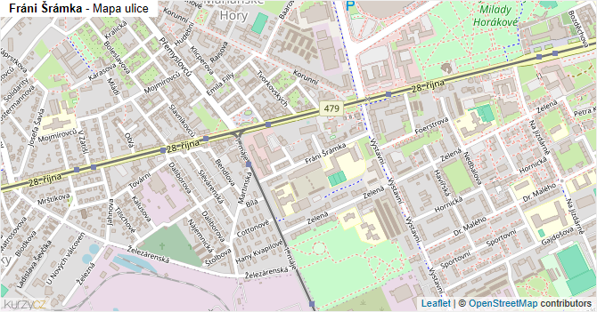Fráni Šrámka - mapa ulice