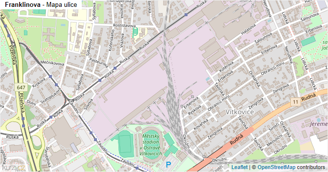 Franklinova - mapa ulice