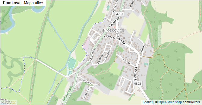 Frankova - mapa ulice