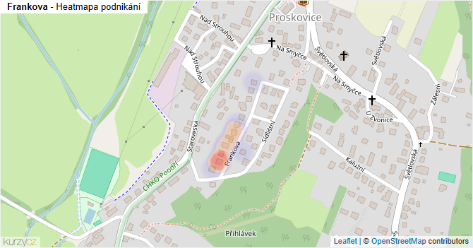 Frankova - mapa podnikání
