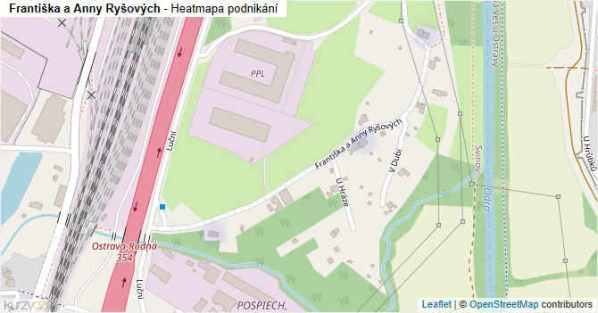 Františka a Anny Ryšových - mapa podnikání