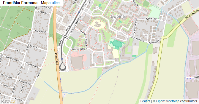 Františka Formana - mapa ulice