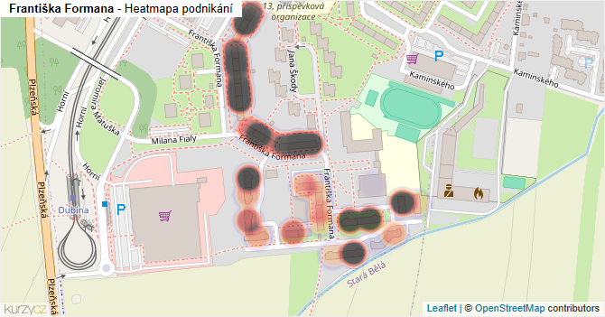 Františka Formana - mapa podnikání