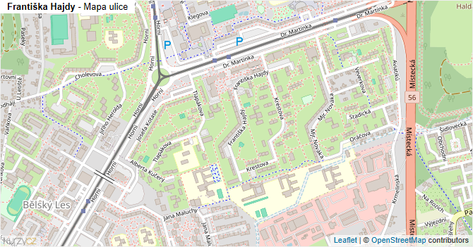 Františka Hajdy - mapa ulice