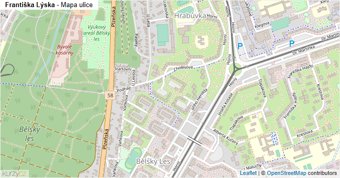 Františka Lýska - mapa ulice