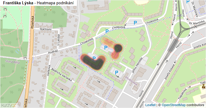Františka Lýska - mapa podnikání