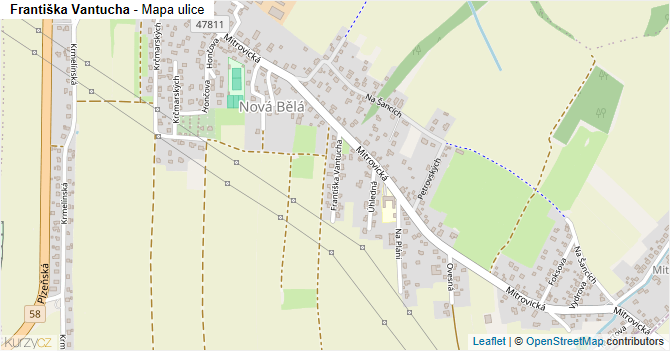 Františka Vantucha - mapa ulice