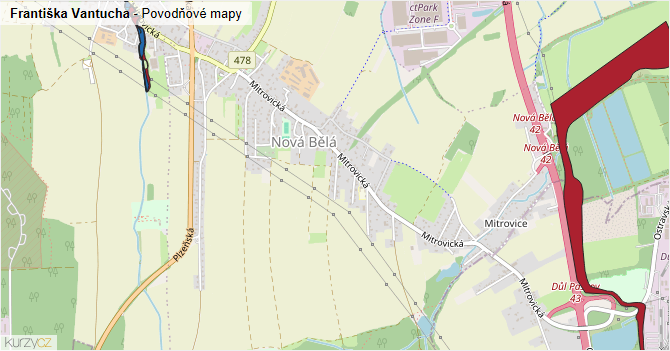 Františka Vantucha - záplavové mapy stoleté vody