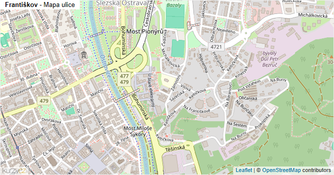 Františkov - mapa ulice