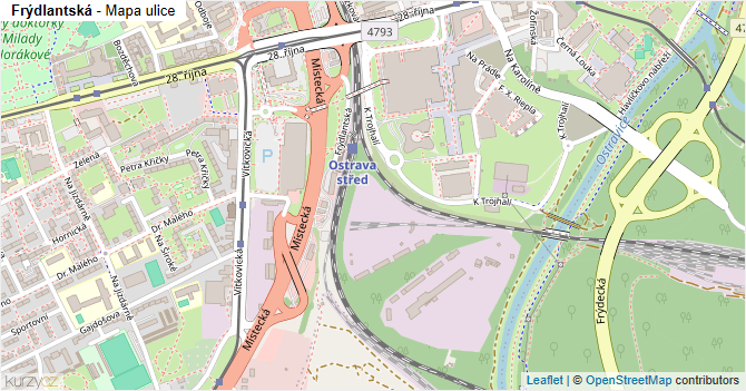 Frýdlantská - mapa ulice