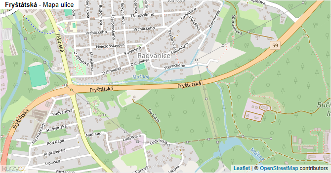 Fryštátská - mapa ulice