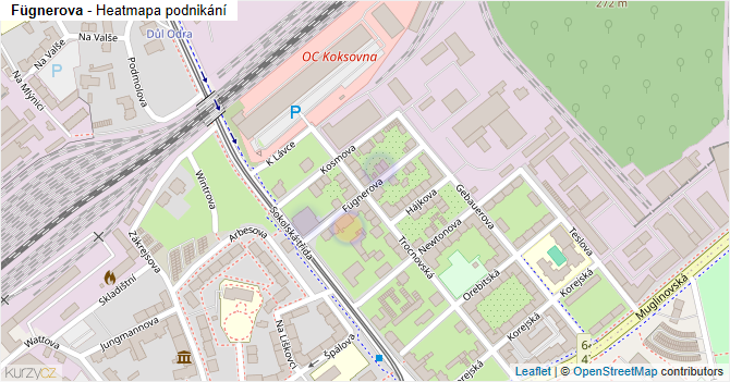 Fügnerova - mapa podnikání