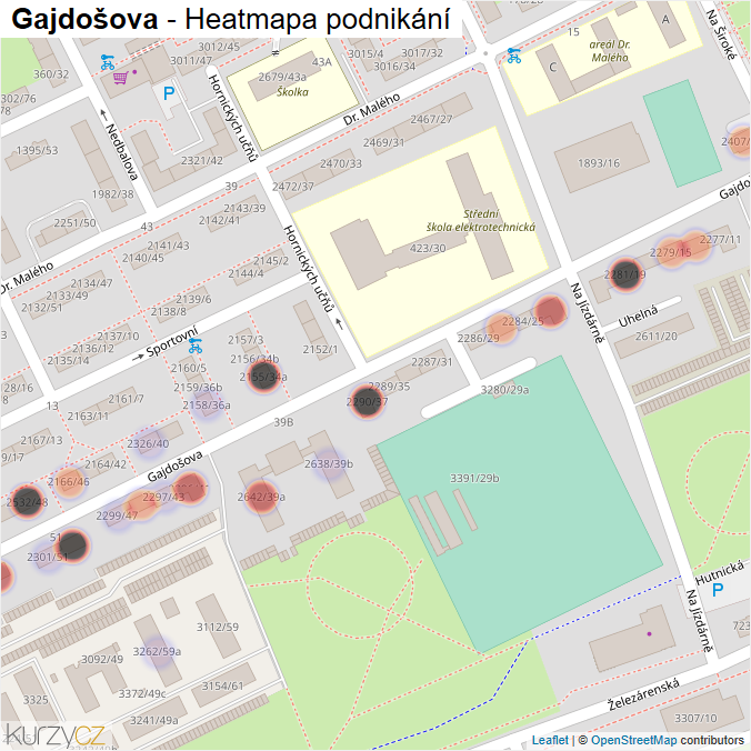 Mapa Gajdošova - Firmy v ulici.
