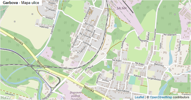 Garbova - mapa ulice