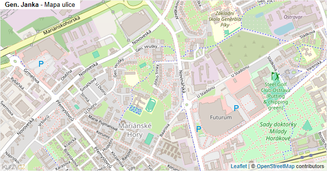 Gen. Janka - mapa ulice