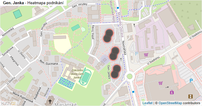 Gen. Janka - mapa podnikání