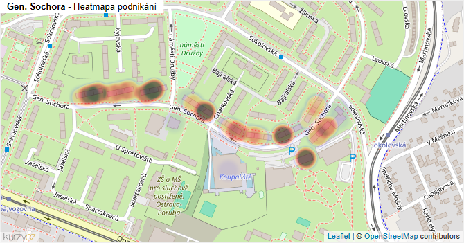 Gen. Sochora - mapa podnikání
