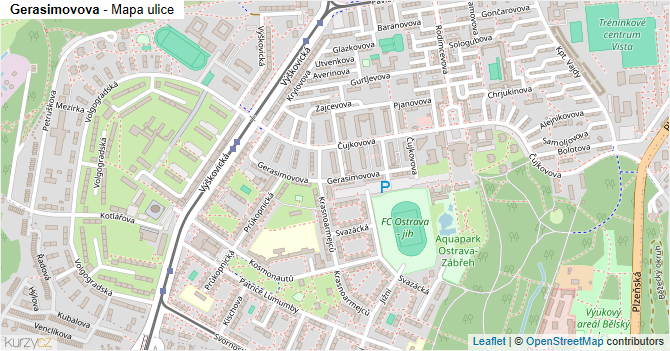Gerasimovova - mapa ulice