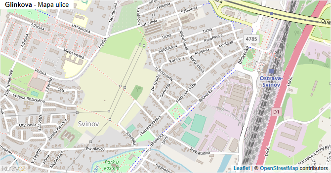 Glinkova - mapa ulice