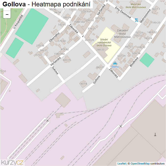 Mapa Gollova - Firmy v ulici.