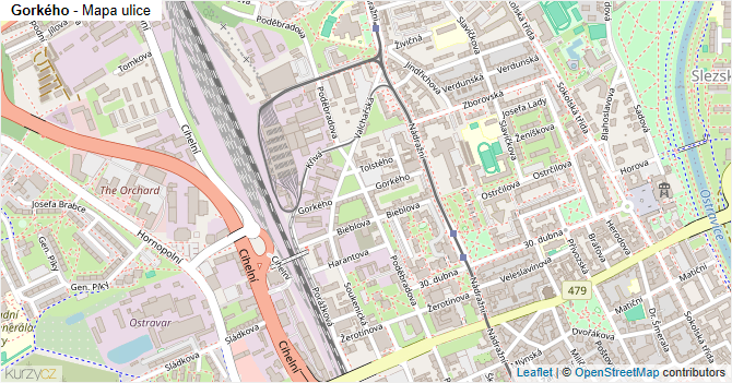 Gorkého - mapa ulice