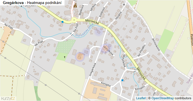 Gregárkova - mapa podnikání