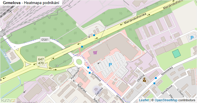 Grmelova - mapa podnikání