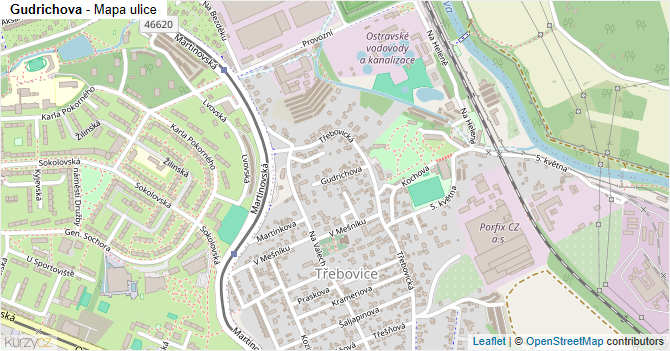 Gudrichova - mapa ulice