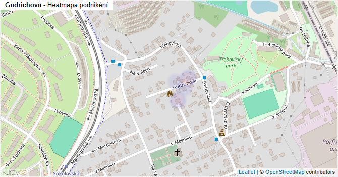 Gudrichova - mapa podnikání