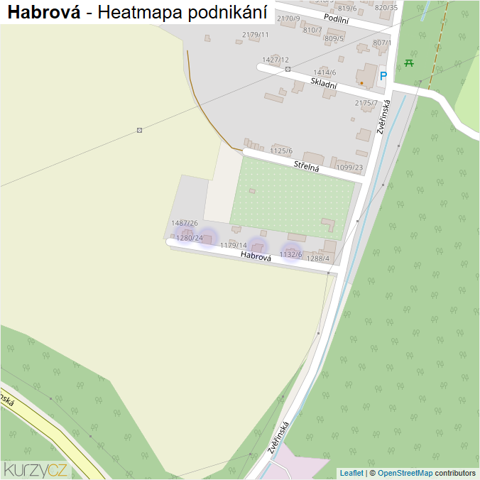 Mapa Habrová - Firmy v ulici.