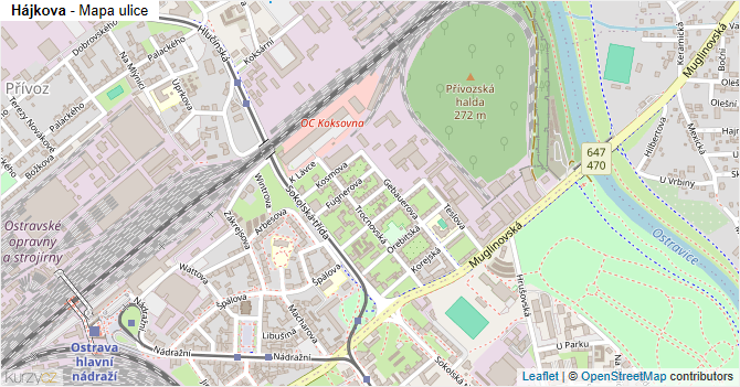 Hájkova - mapa ulice