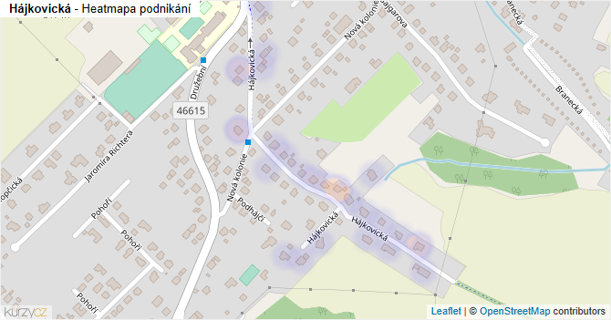 Hájkovická - mapa podnikání