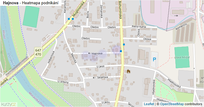 Hajnova - mapa podnikání