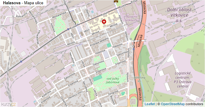 Halasova - mapa ulice