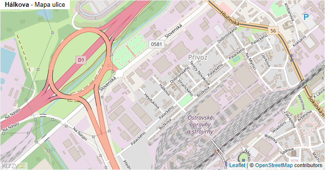 Hálkova - mapa ulice