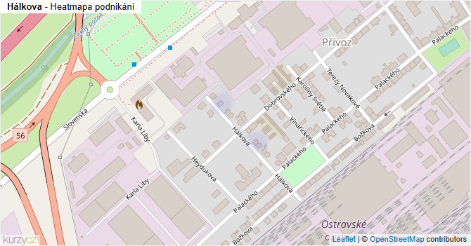 Hálkova - mapa podnikání