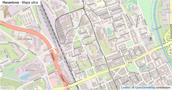Harantova - mapa ulice