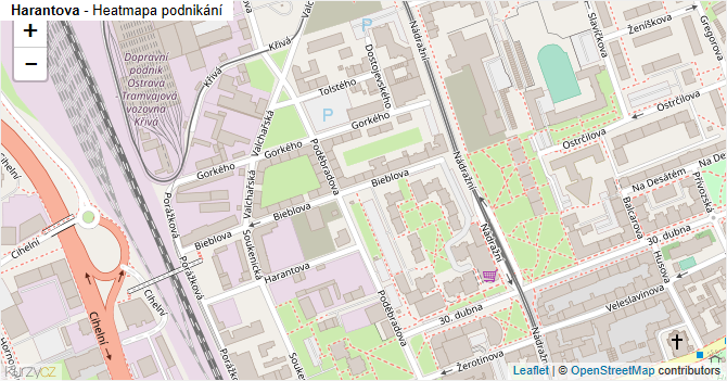 Harantova - mapa podnikání