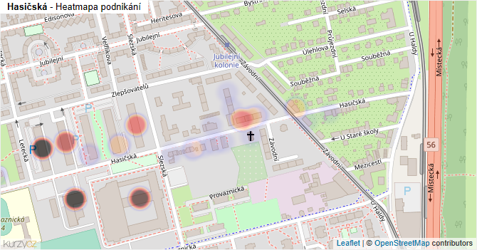 Hasičská - mapa podnikání